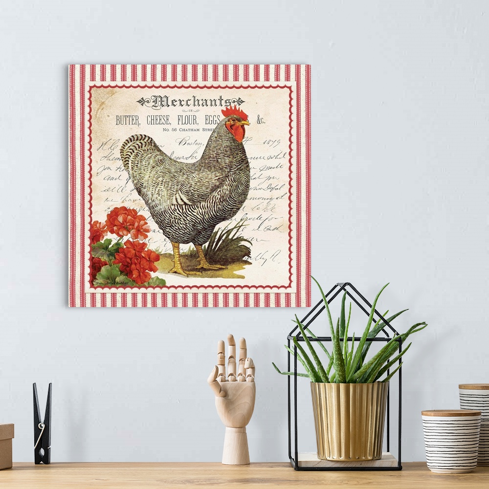 A bohemian room featuring French Rooster