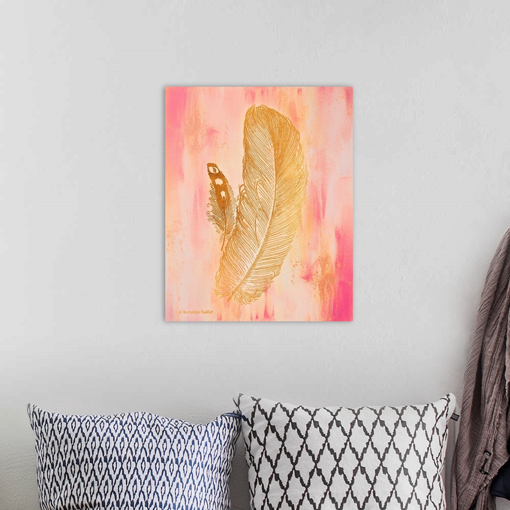 A bohemian room featuring Gold on Pink II