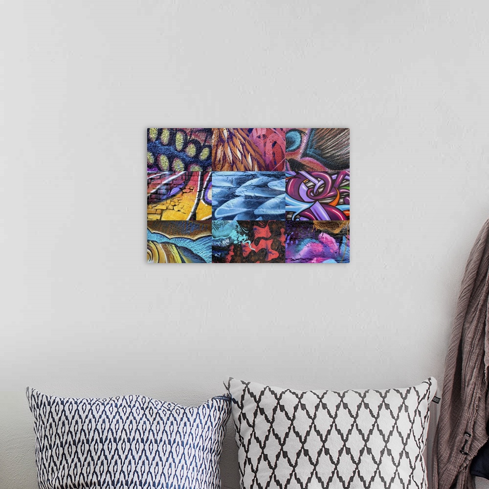 A bohemian room featuring Collage of Street Art from San Miguel de Allende, Mexico