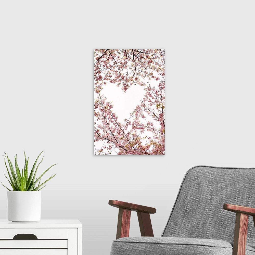 A modern room featuring Heart in the Trees I