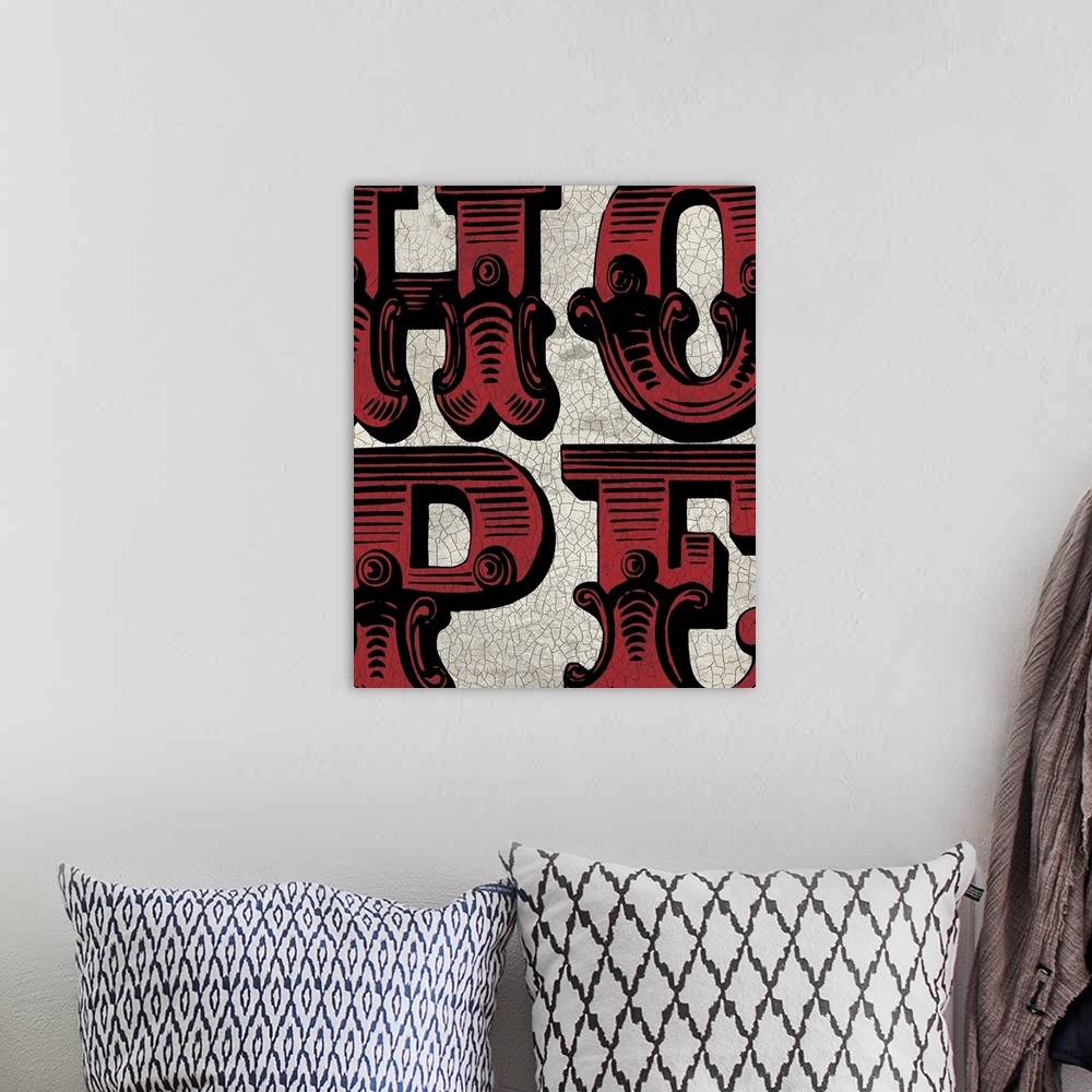 A bohemian room featuring Hope Sign
