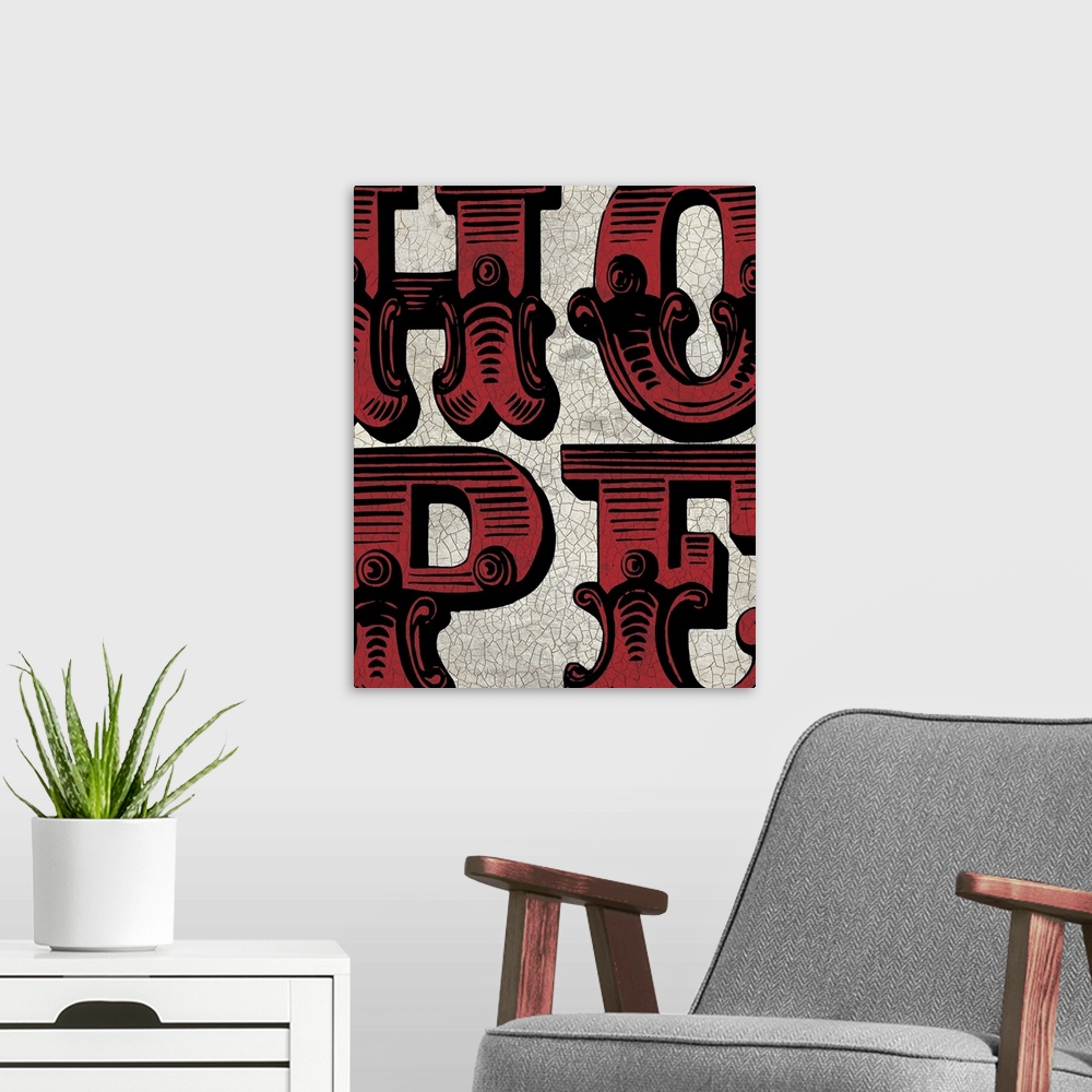 A modern room featuring Hope Sign