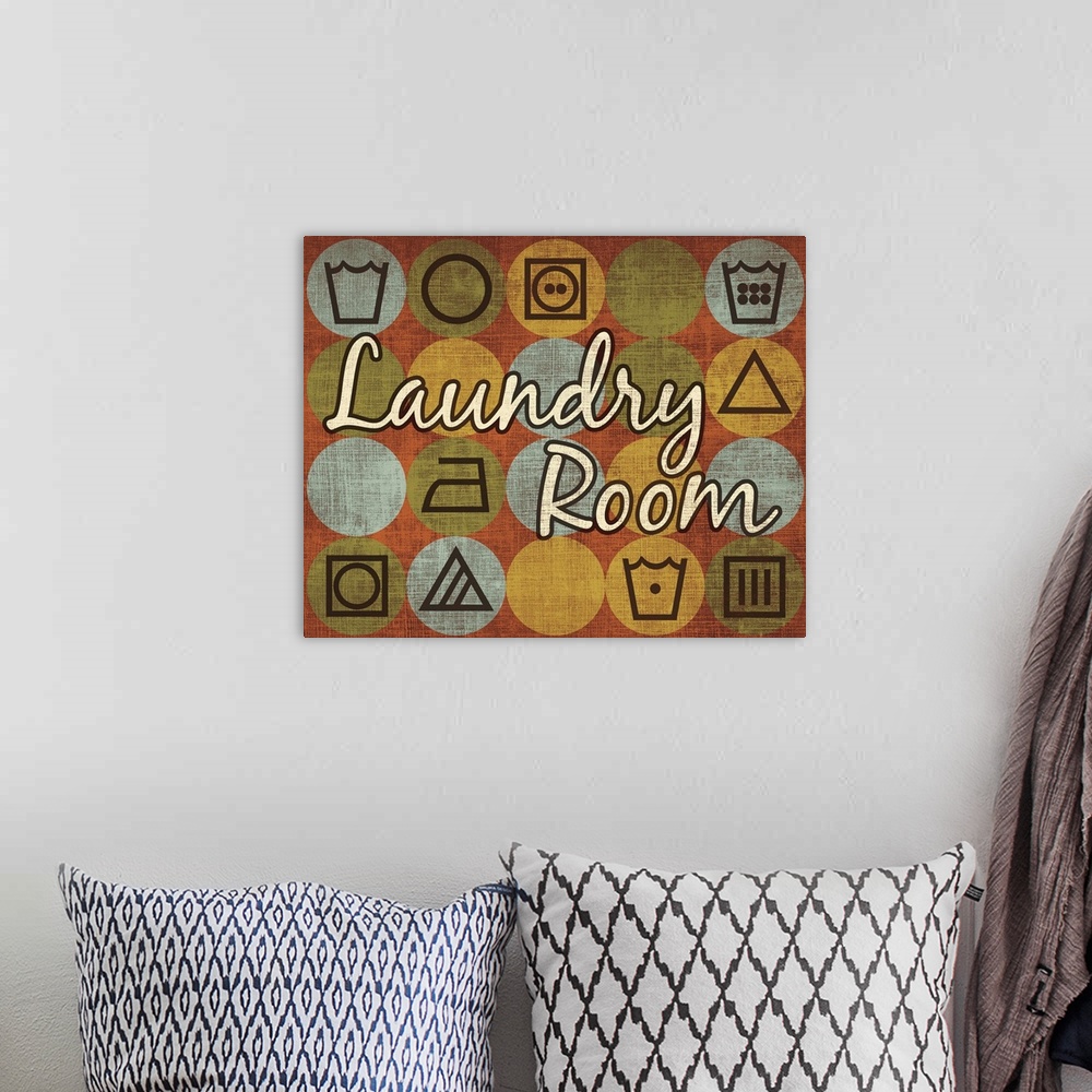 A bohemian room featuring Laundry Symbols I