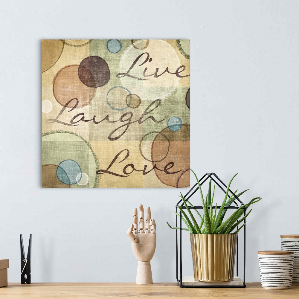 A bohemian room featuring Live Laugh Love