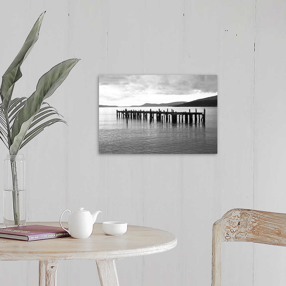 A farmhouse room featuring Lonely Dock BW