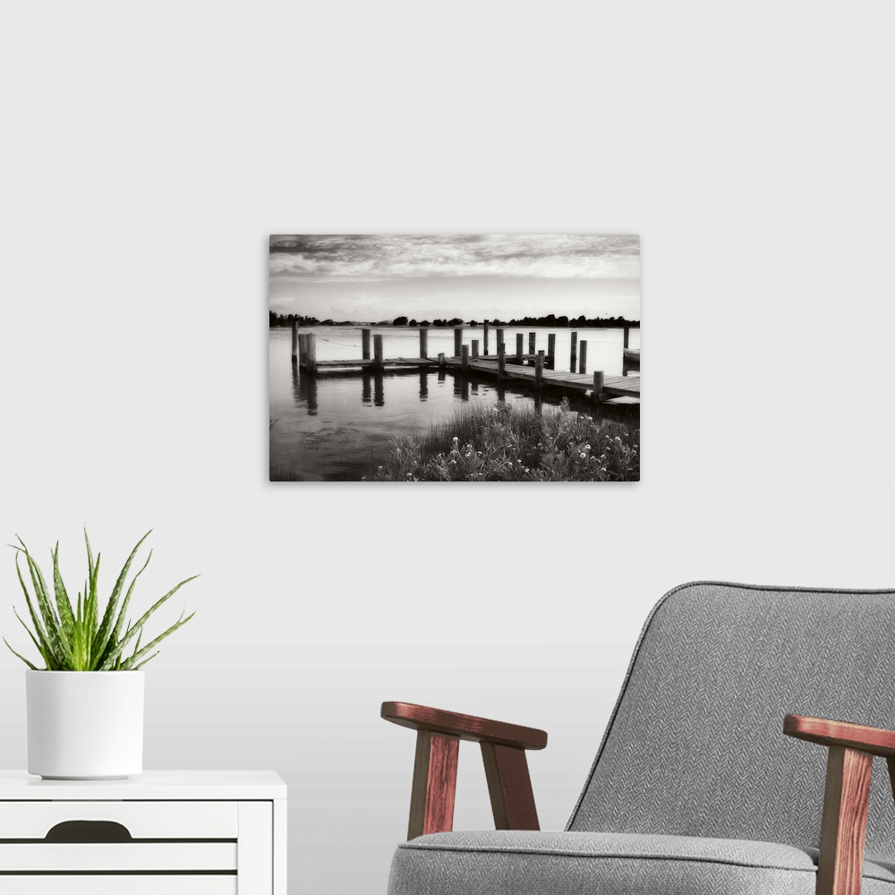 A modern room featuring Lonely Dock I