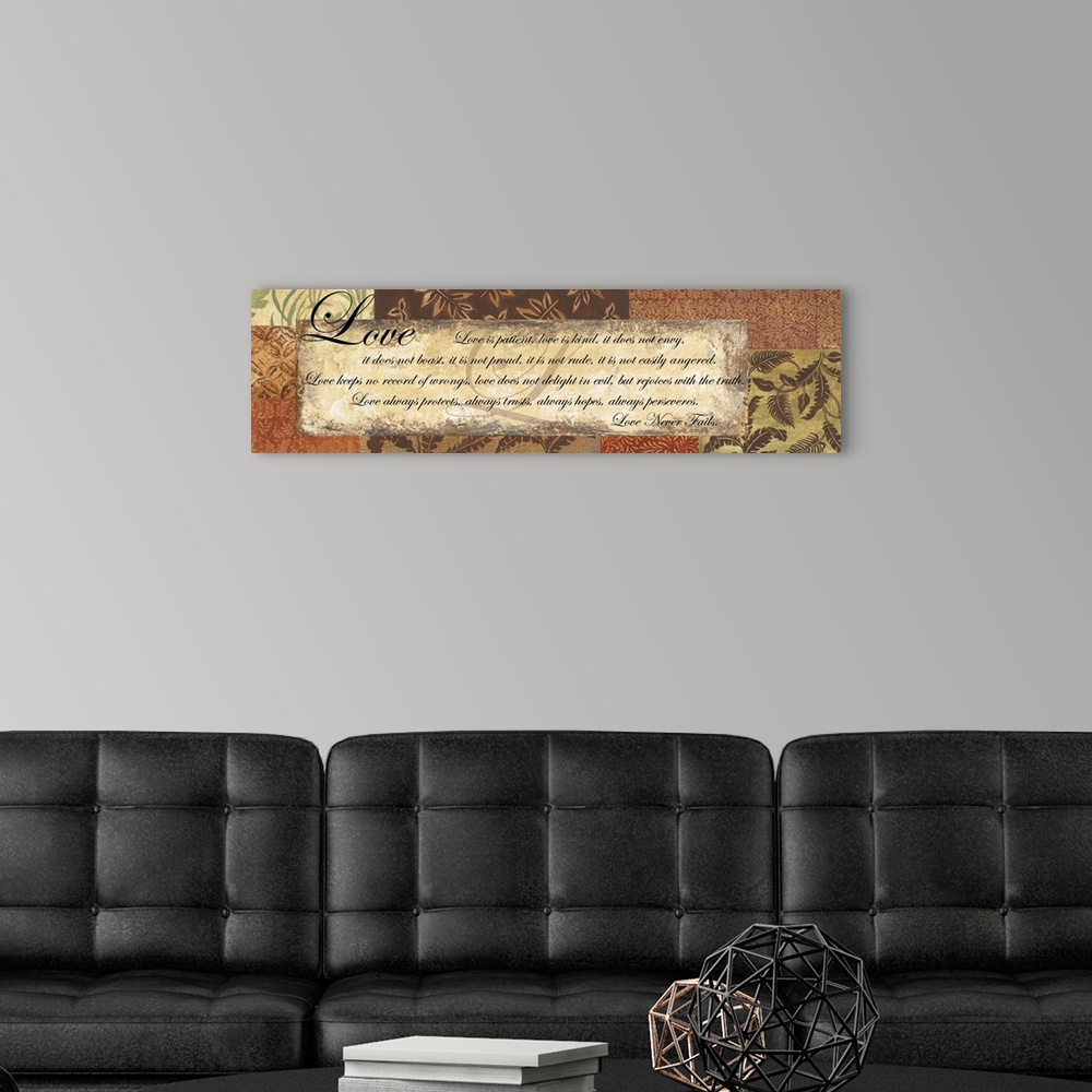 A modern room featuring Neutral artwork of an inspirational quote.