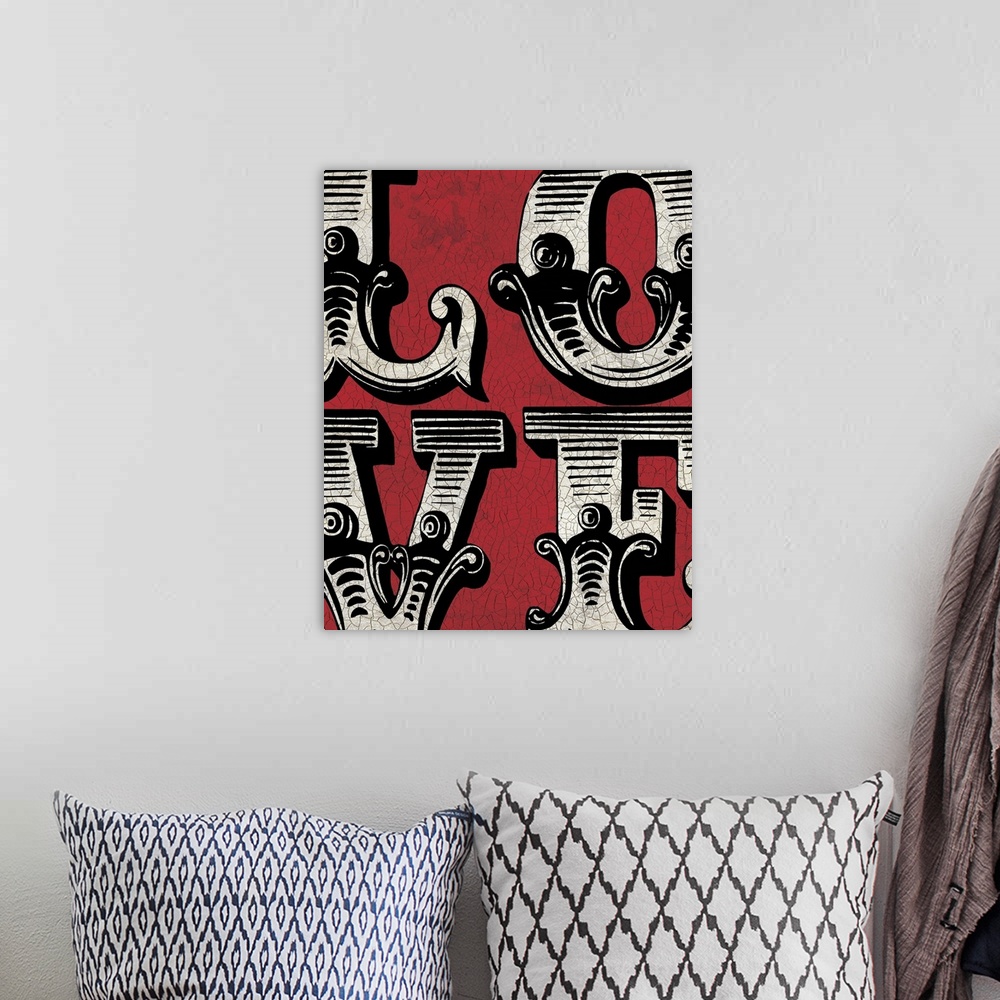 A bohemian room featuring Love Sign