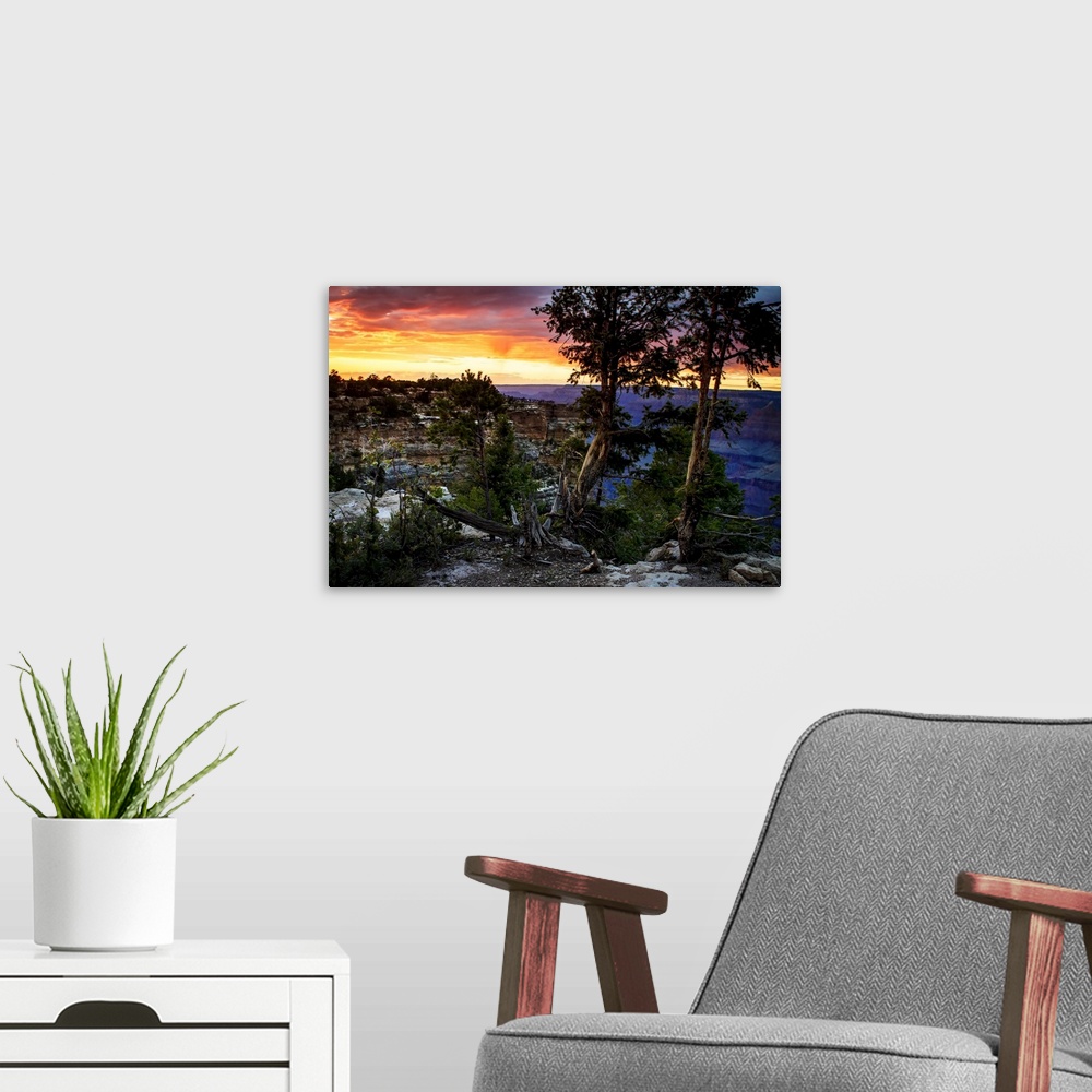A modern room featuring Mather Point Sunset II