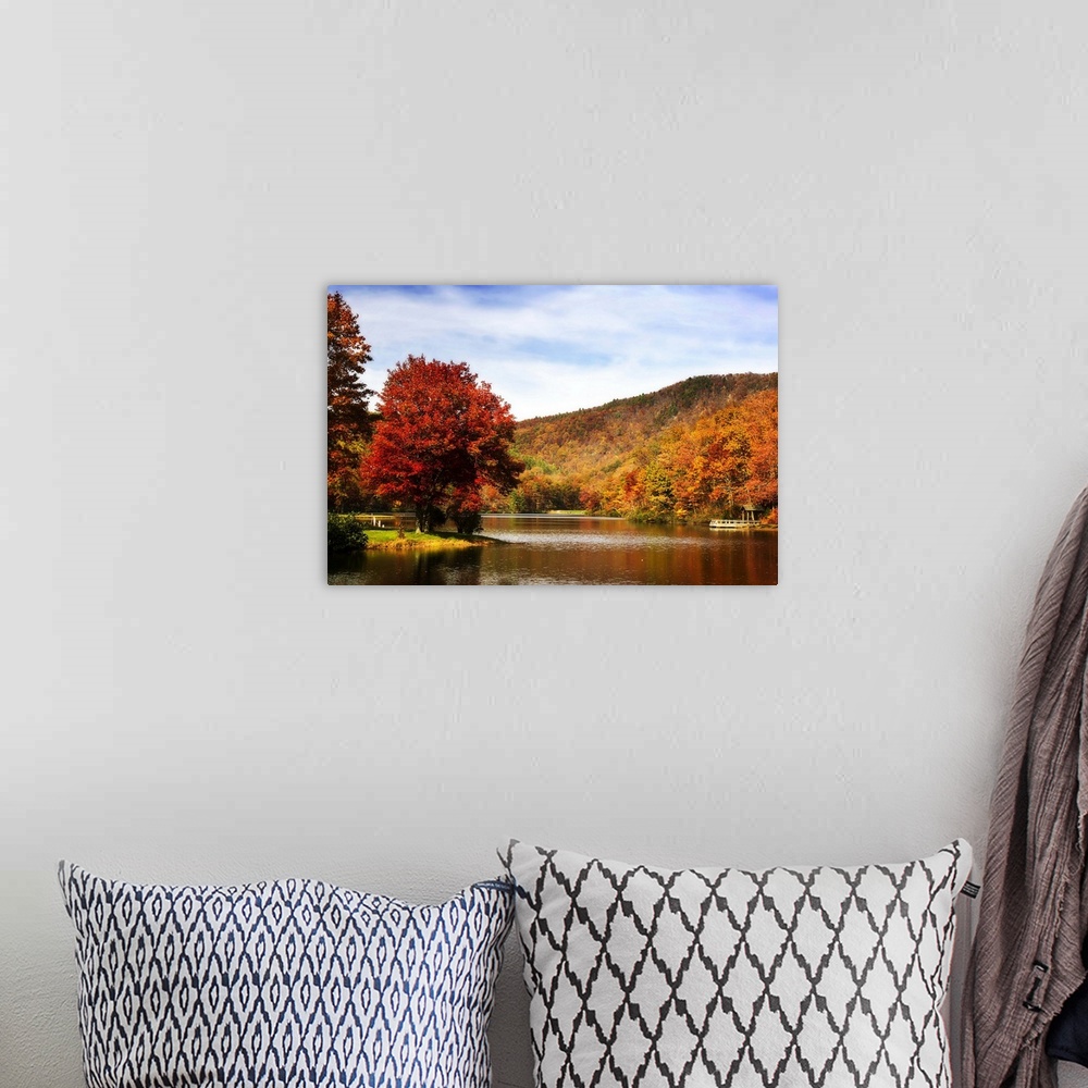 A bohemian room featuring Mountain Lake Autumn