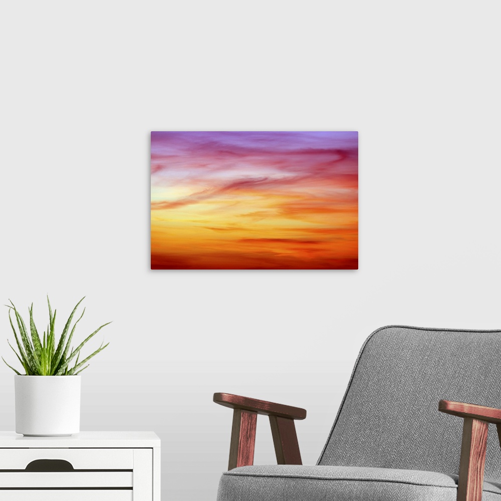 A modern room featuring Painted Sky I
