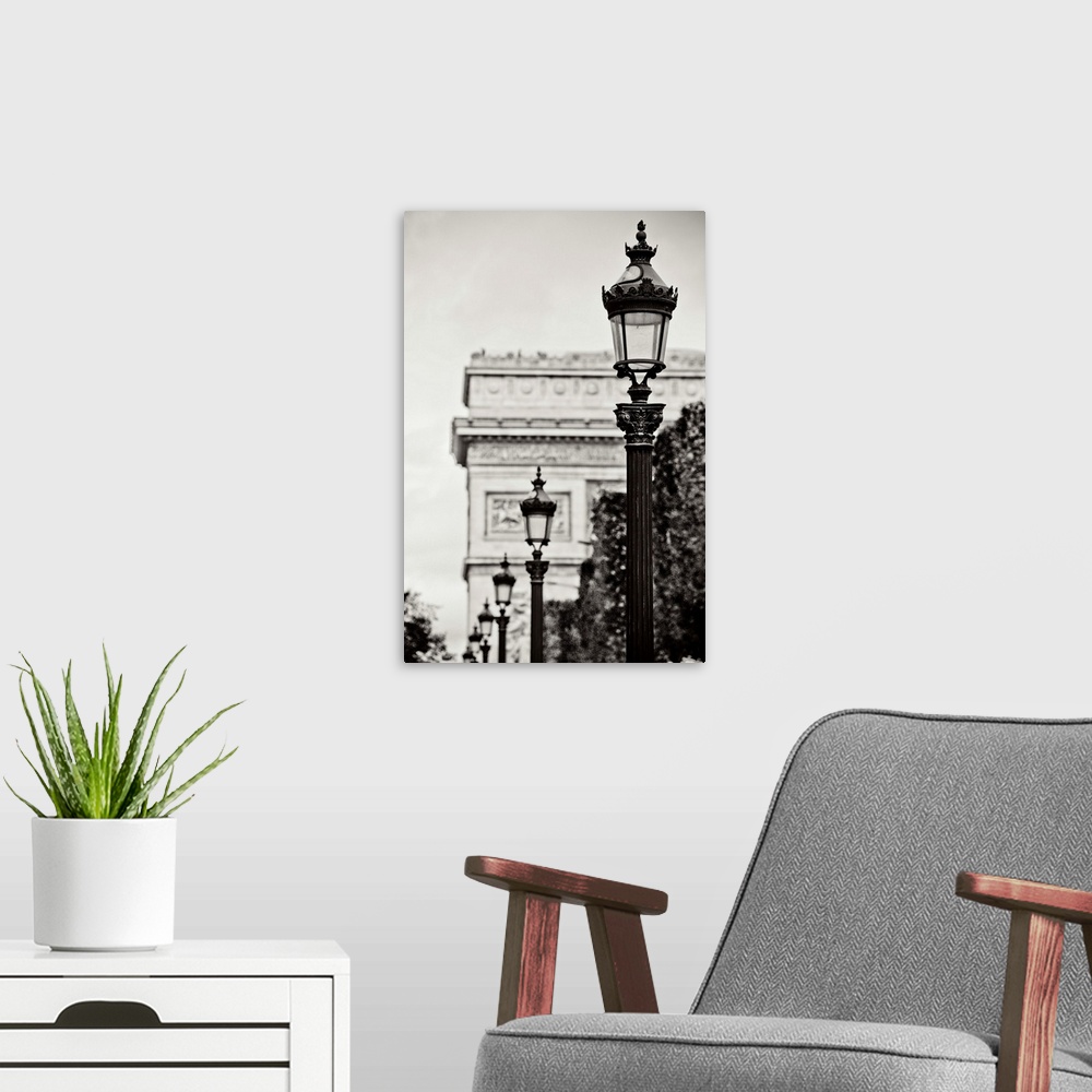 A modern room featuring Parisian Lightposts BW I