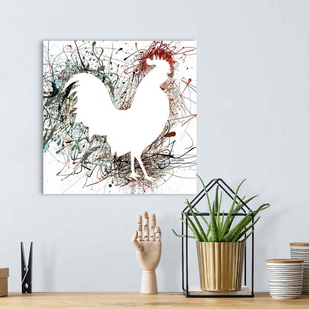 A bohemian room featuring Party Rooster I