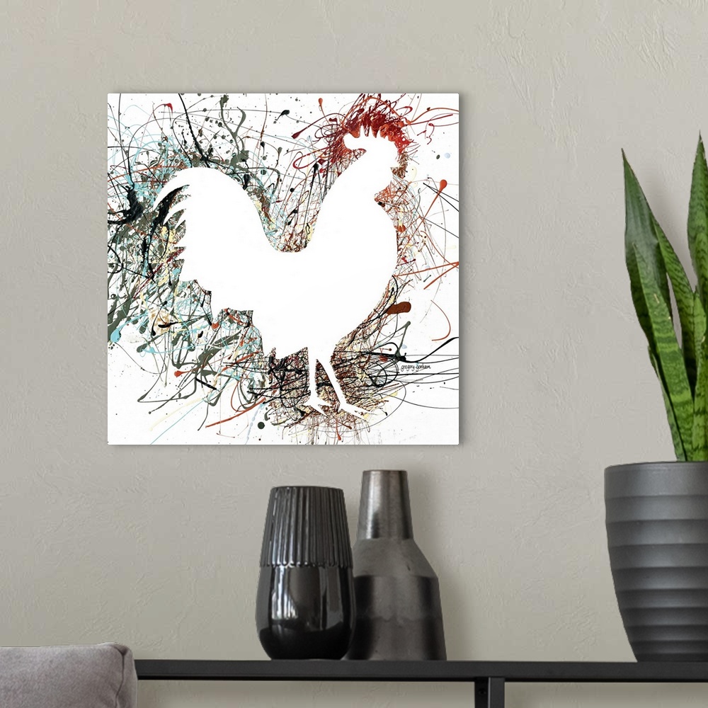 A modern room featuring Party Rooster I