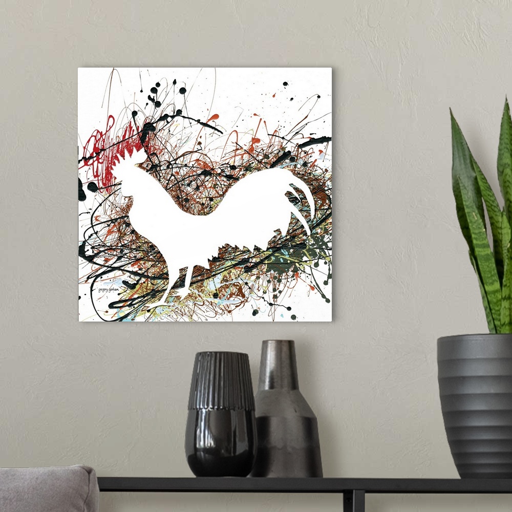 A modern room featuring Party Rooster II