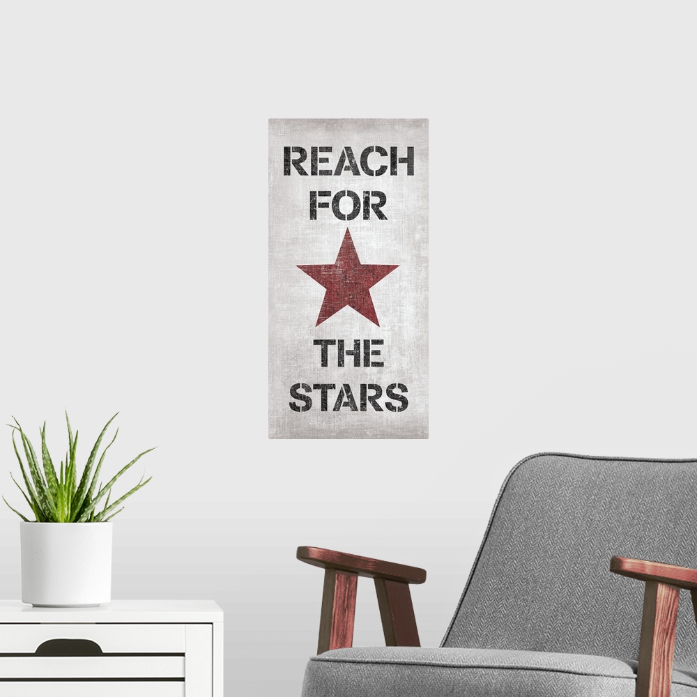 A modern room featuring Reach for the Stars