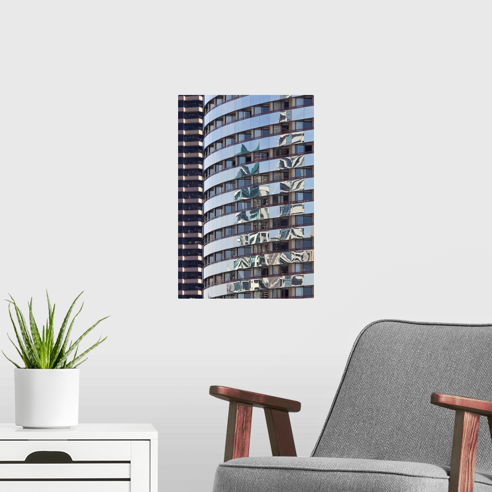 A modern room featuring USA; California; San Diego; abstract image of building; Mariott Hotel