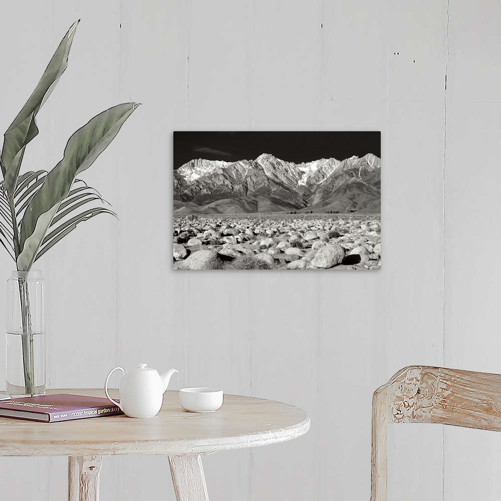 A farmhouse room featuring Sierra Nevada Mountains II Black and White