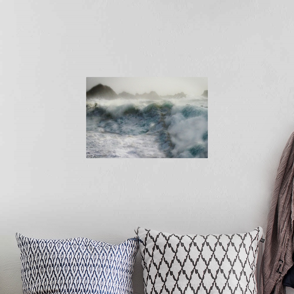 A bohemian room featuring Stormy Blue Ocean