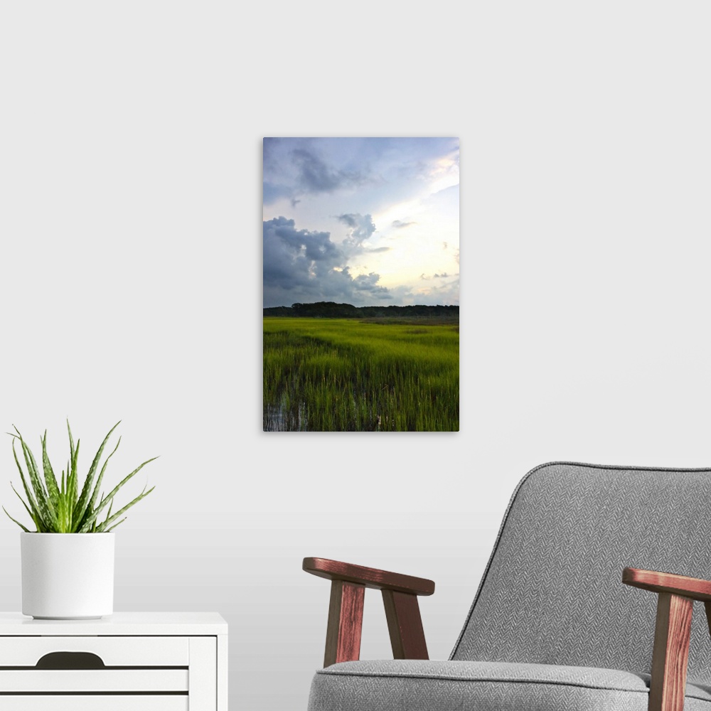 A modern room featuring Sunset on Bogue Sound 4