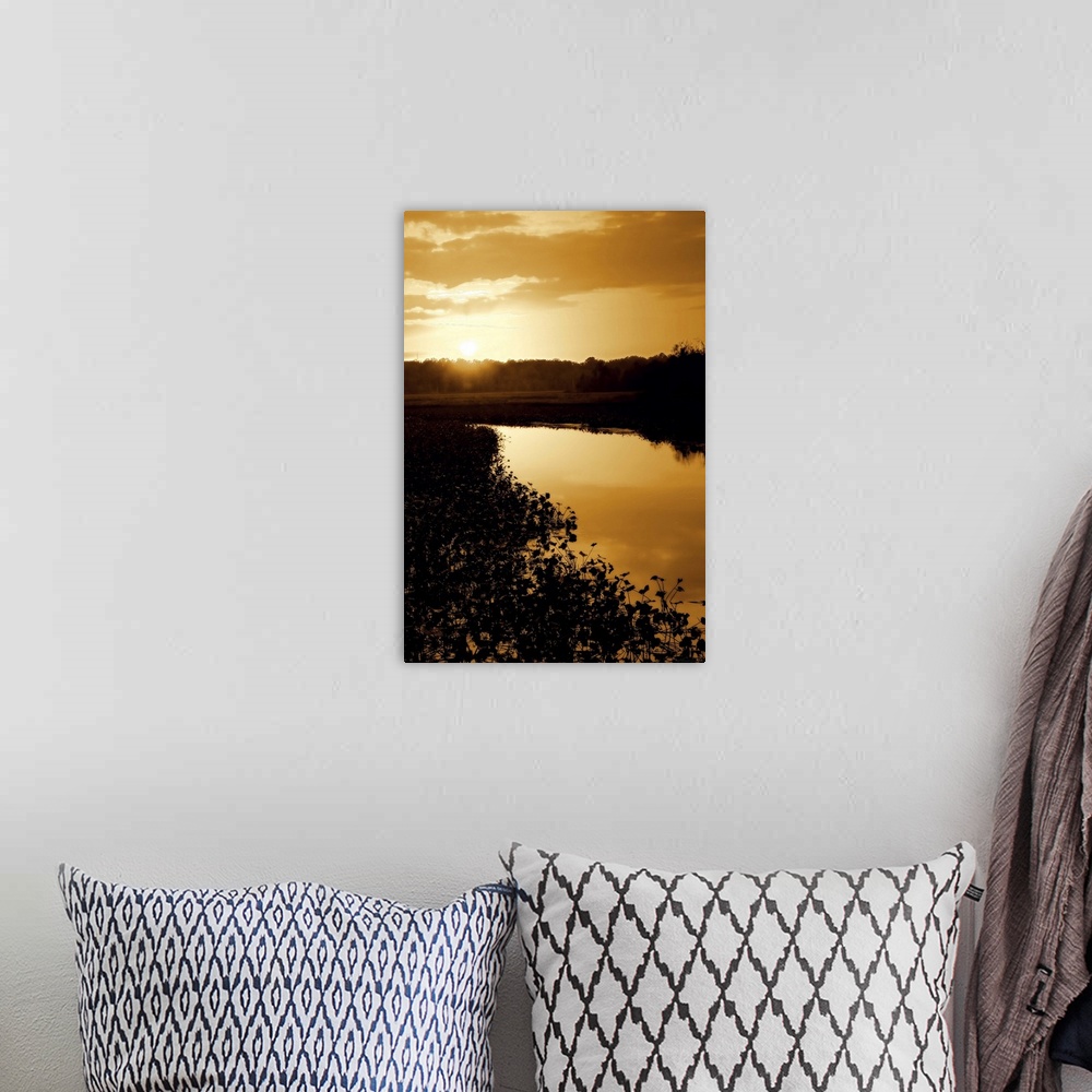 A bohemian room featuring Sunset on the Lake I