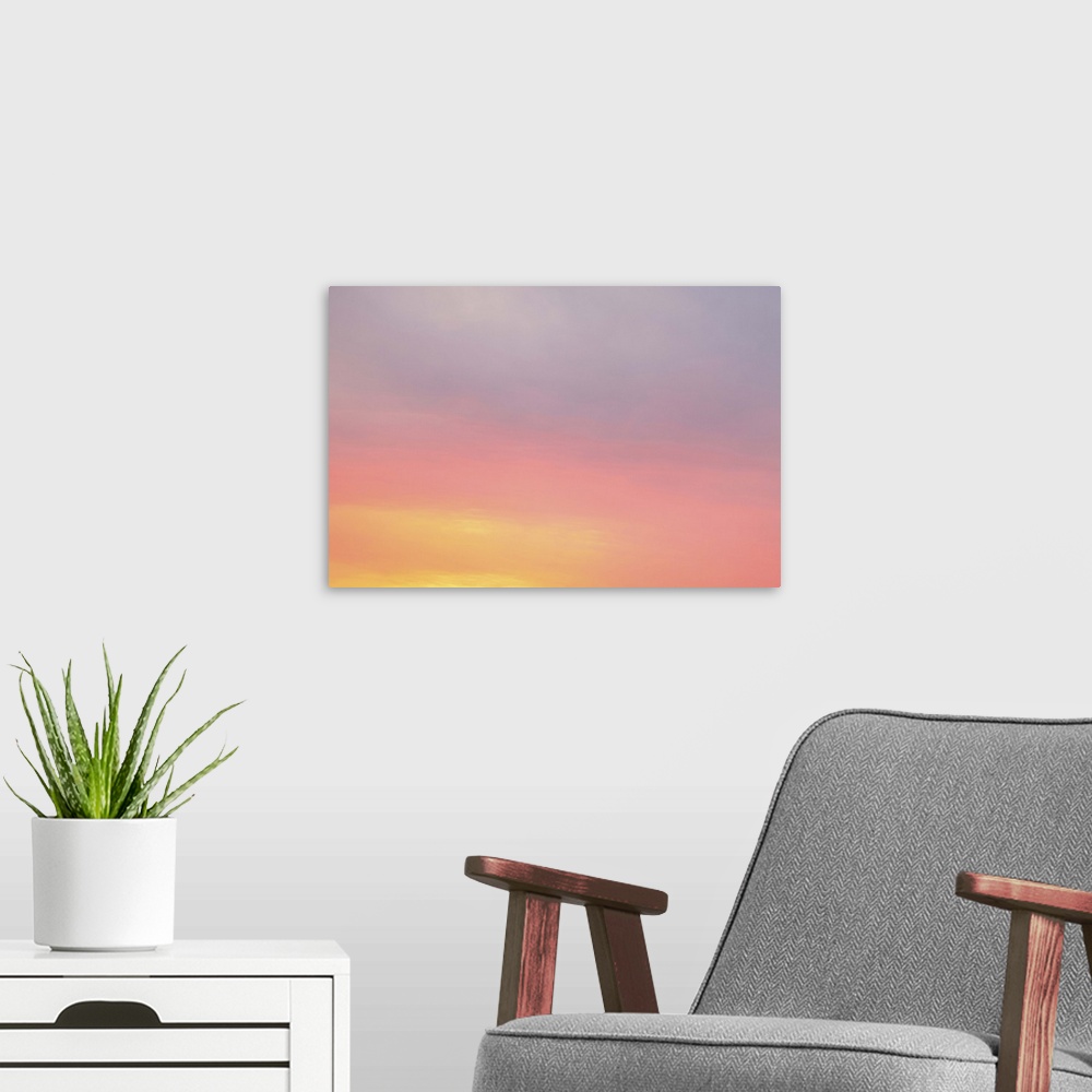 A modern room featuring Sunset Sky II
