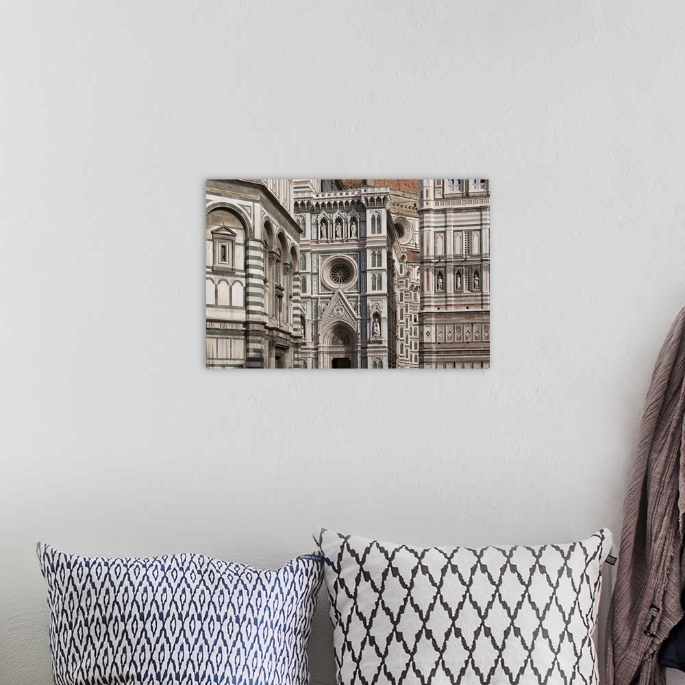 A bohemian room featuring Detail of the Italian architecture of the Duomo in Florence, Italy.