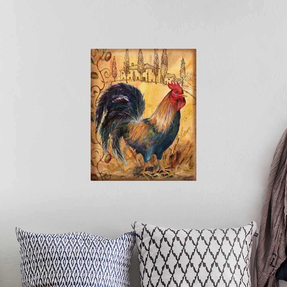 A bohemian room featuring Tuscan Rooster I