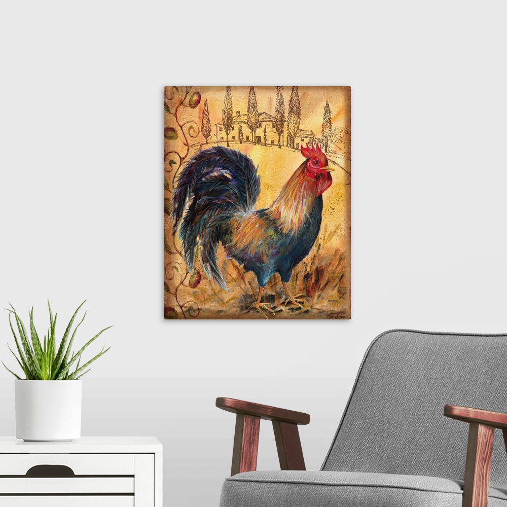 A modern room featuring Tuscan Rooster I