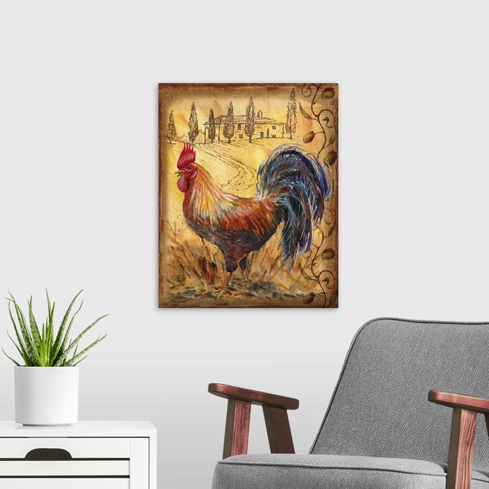 A modern room featuring Tuscan Rooster II