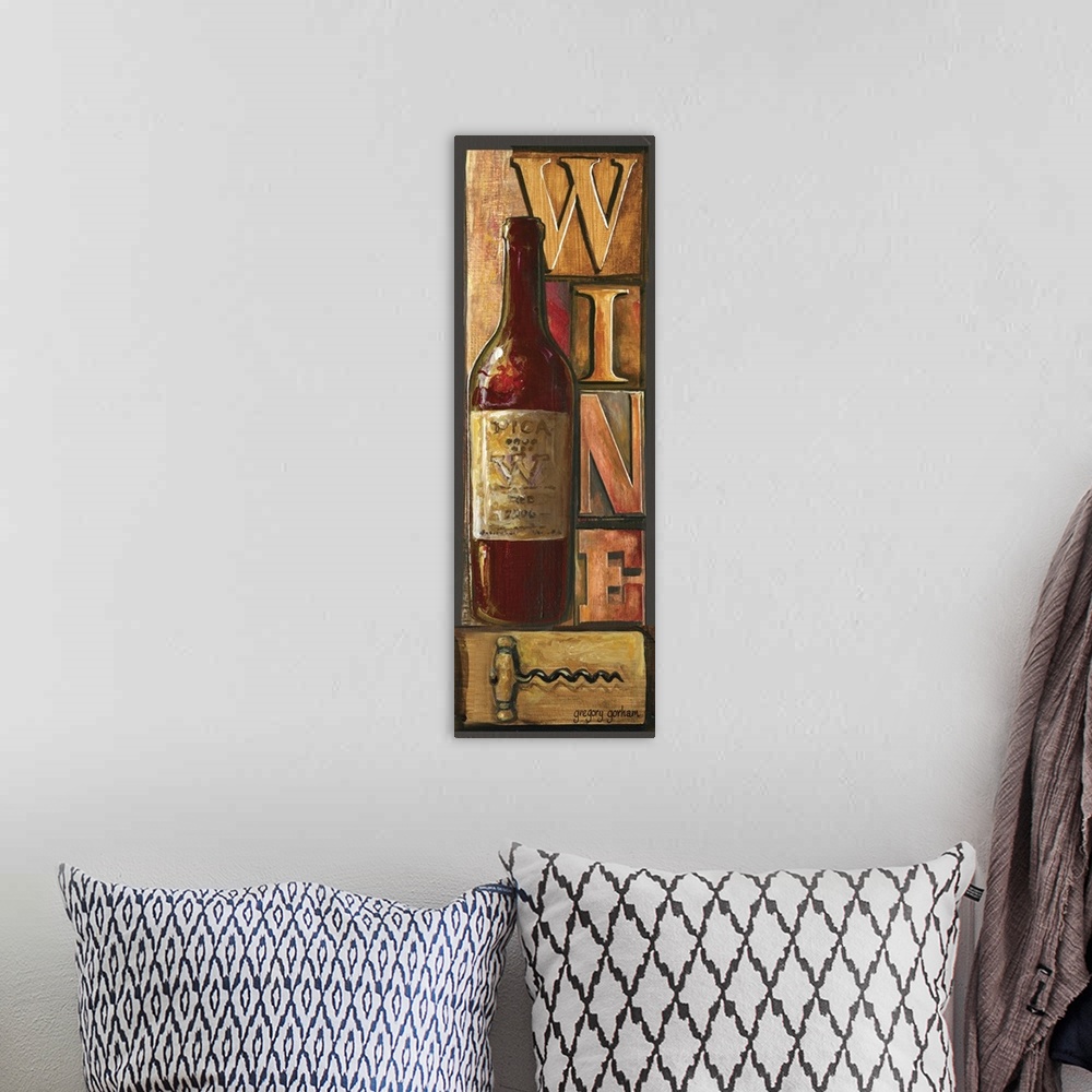 A bohemian room featuring Type Set Wine Panel I