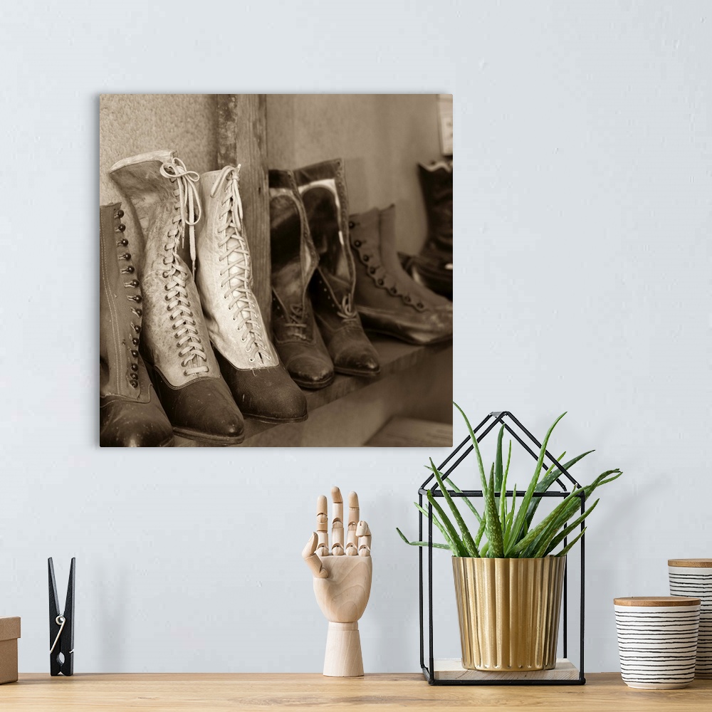 A bohemian room featuring Vintage Boots