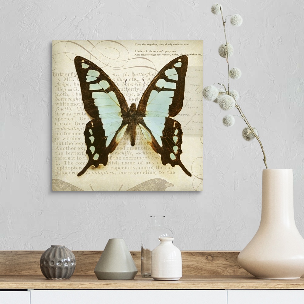 A farmhouse room featuring Vintage Butterfly I