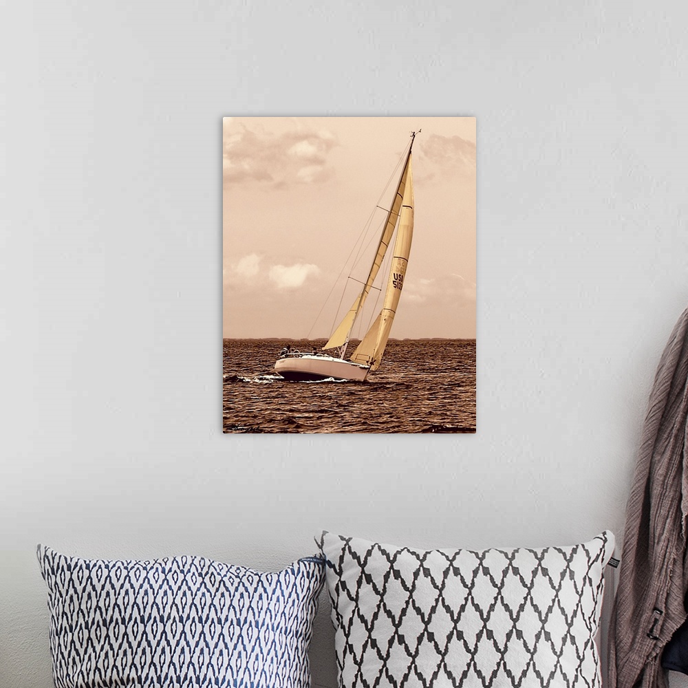 A bohemian room featuring Weekend Sail I