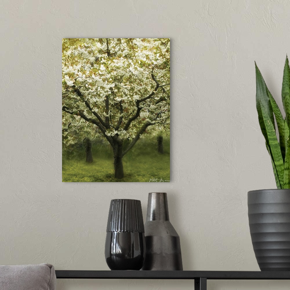 A modern room featuring White Cherry Tree I