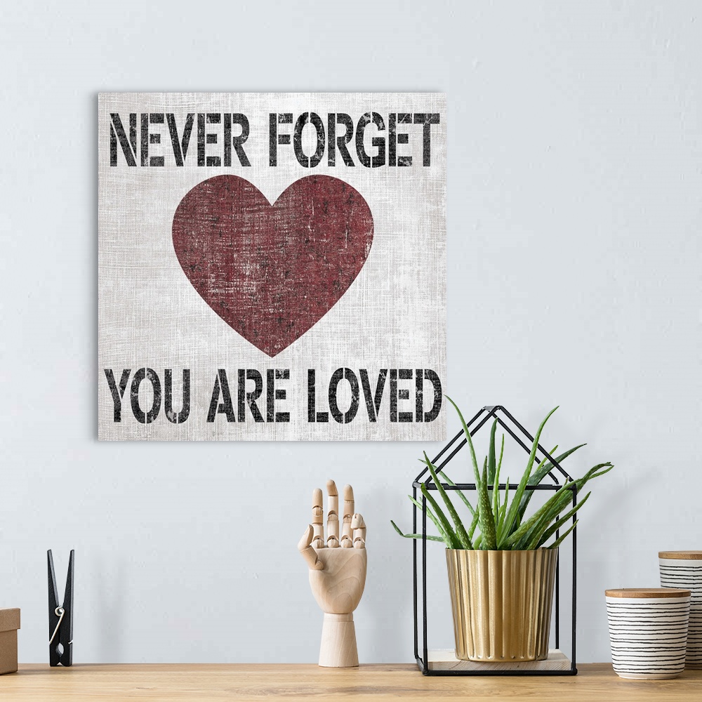 A bohemian room featuring You Are Loved Square