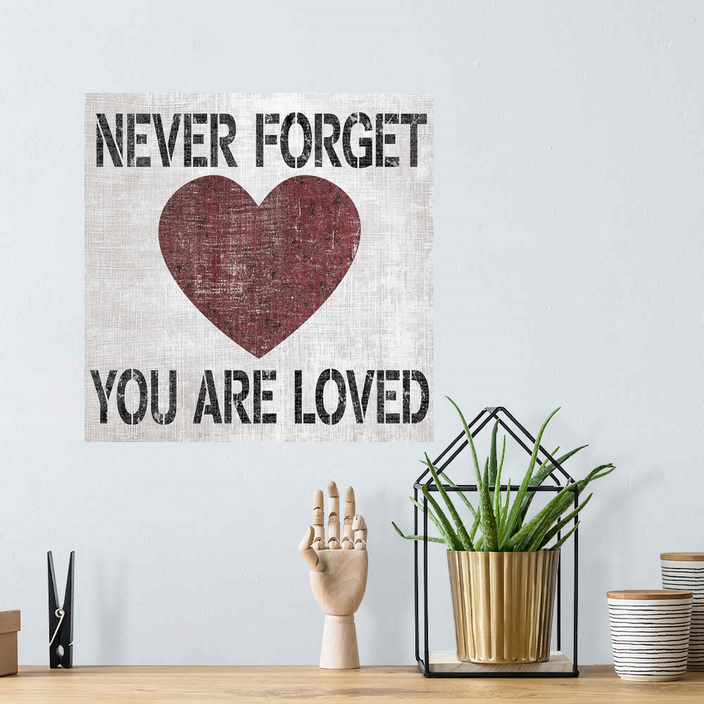 A bohemian room featuring You Are Loved Square
