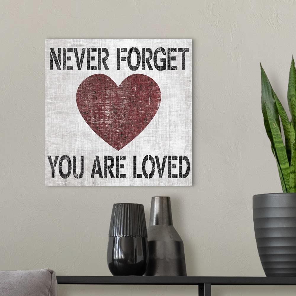 A modern room featuring You Are Loved Square