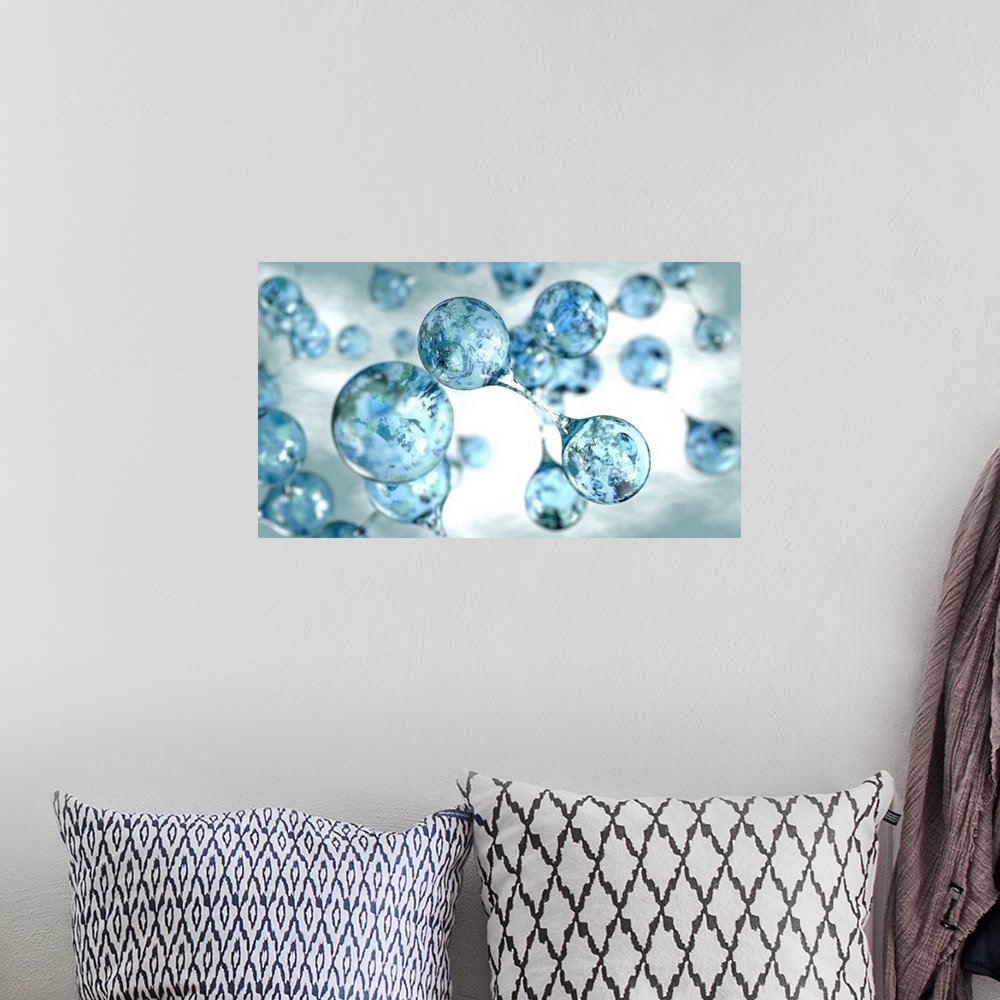 A bohemian room featuring 3D Molecules Of Water