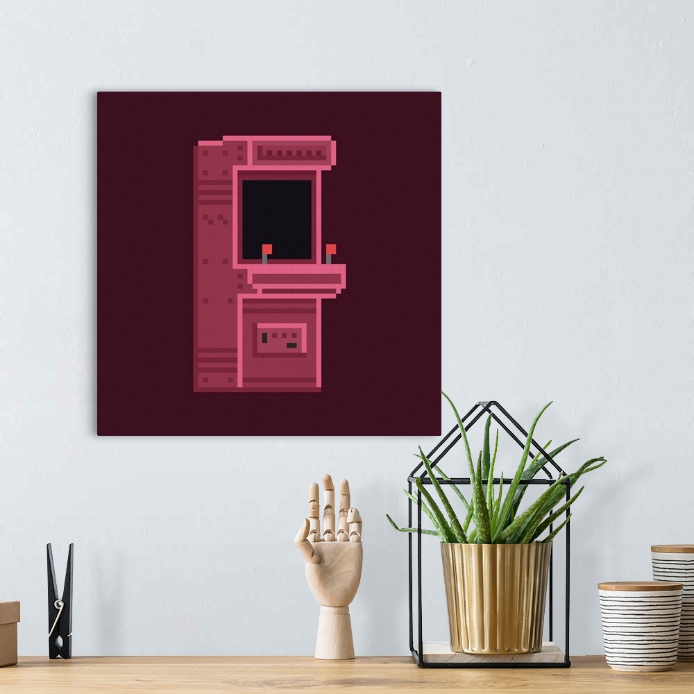 A bohemian room featuring 8-Bit Arcade Cabinet Machine