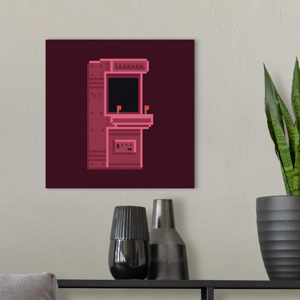 A modern room featuring 8-Bit Arcade Cabinet Machine