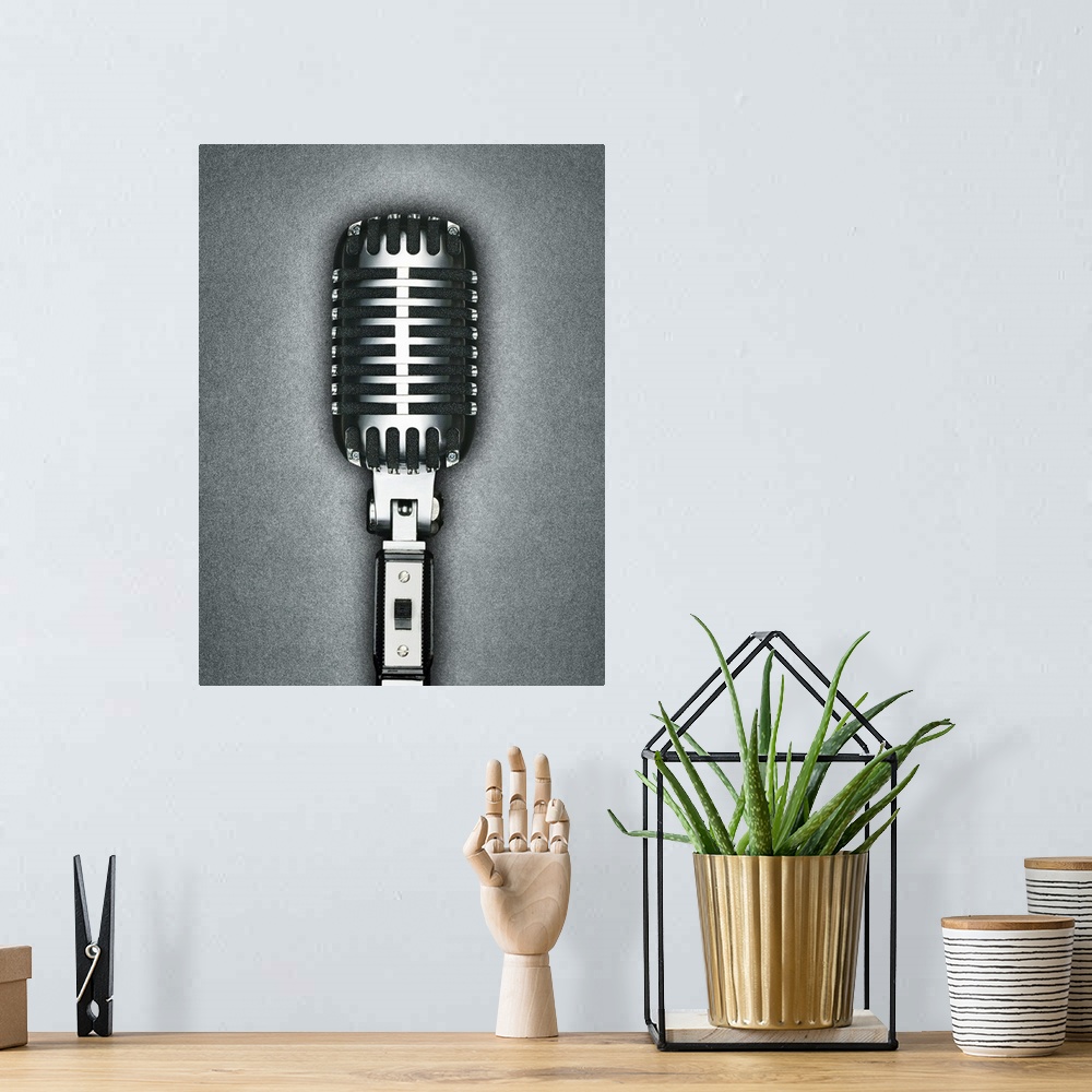 A bohemian room featuring Wall art for the home or office this photograph shows this piece of musical equipment against a s...