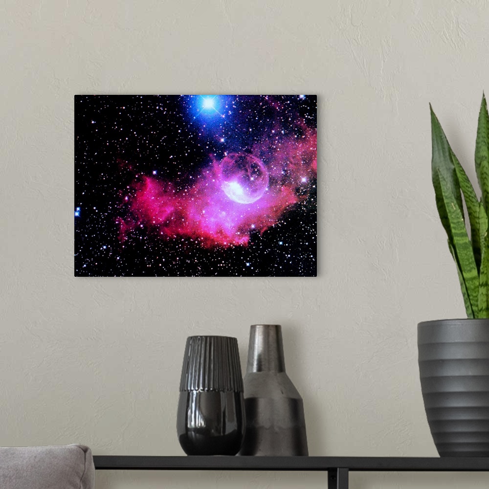 A modern room featuring A gaseous nebula