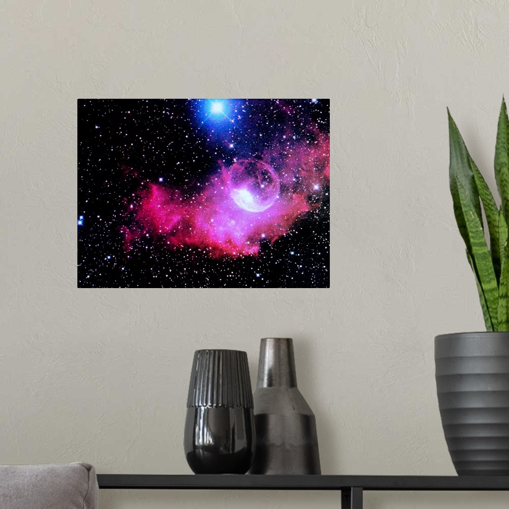 A modern room featuring A gaseous nebula
