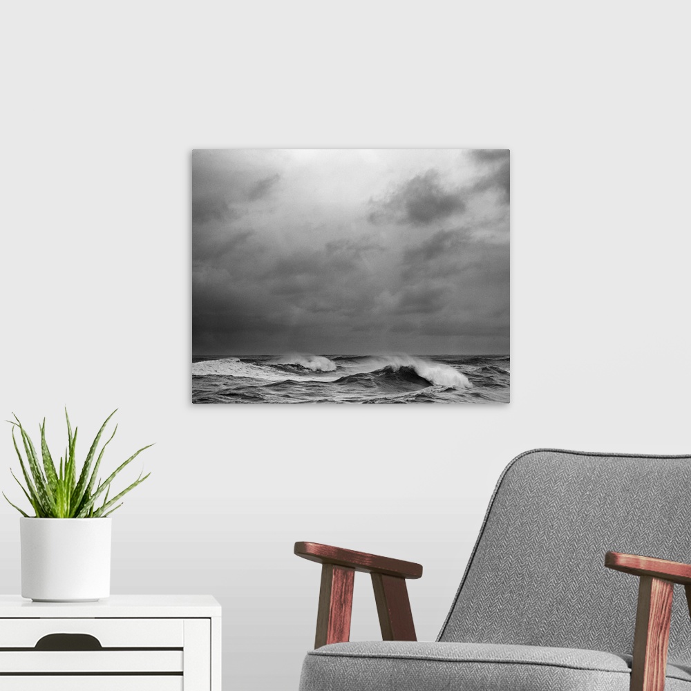 A modern room featuring The stormy days of winter are some of my favorite days to visit the coast here in Oregon.  The ra...
