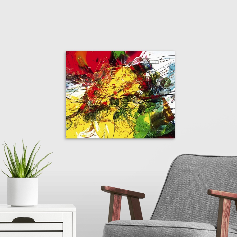 A modern room featuring Abstract background, acrylic object