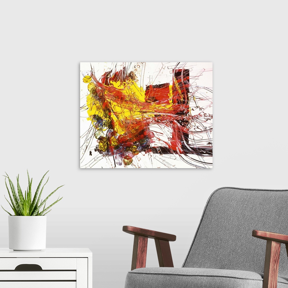 A modern room featuring Abstract background, acrylic object, white background