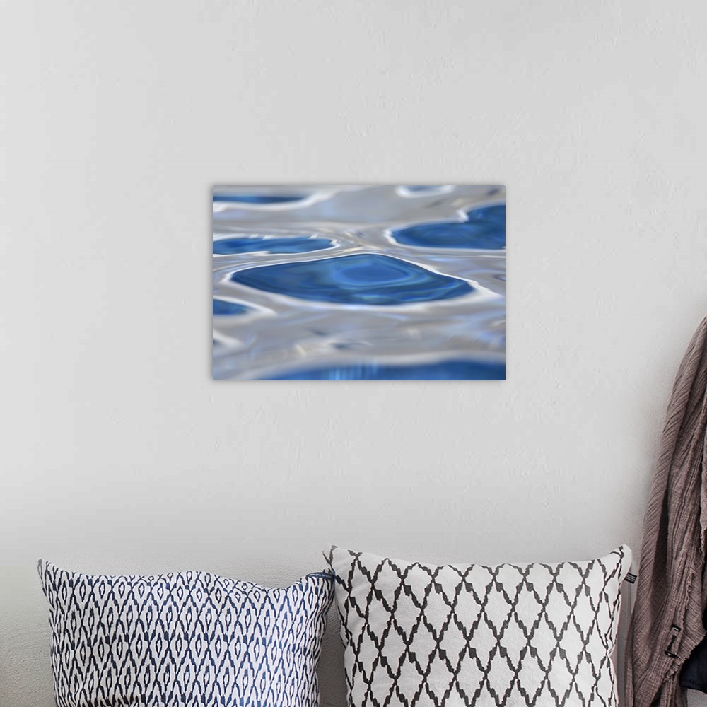 A bohemian room featuring Up close view of the surface of water in a pool on canvas.