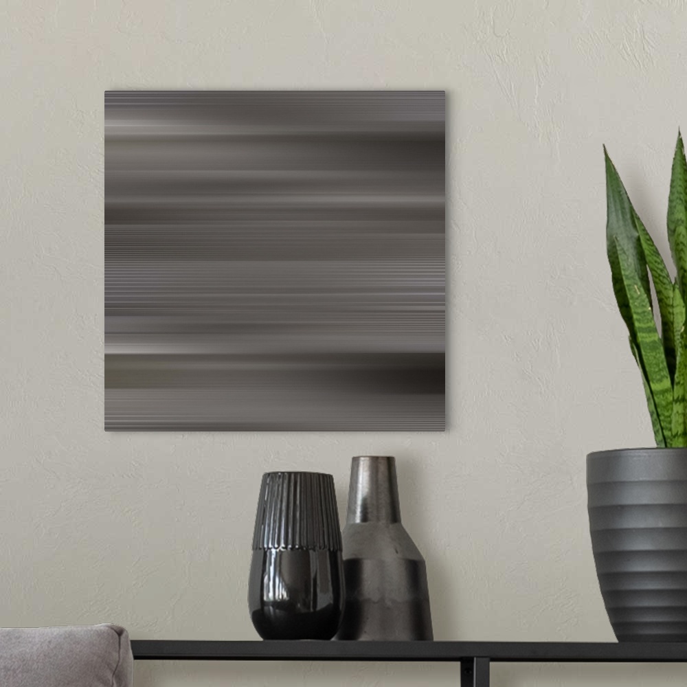 A modern room featuring Abstract Grayscale Lines III