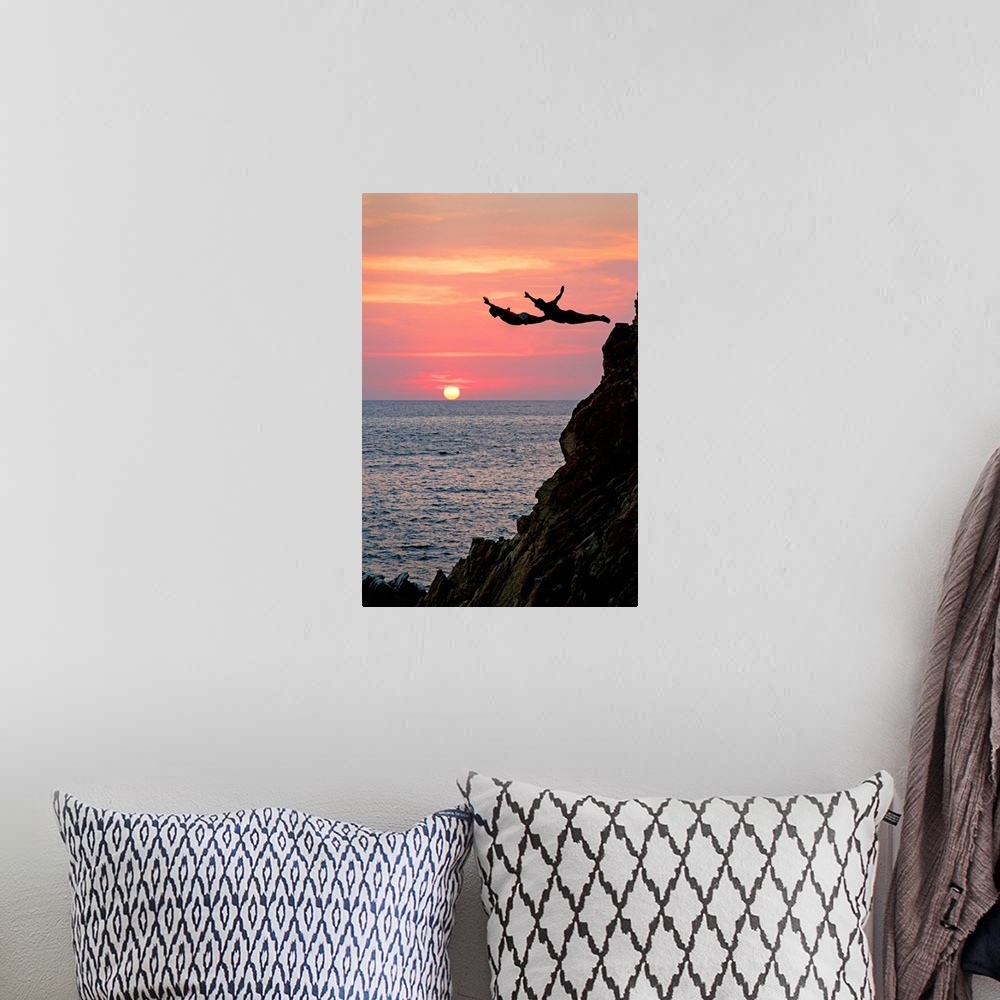 A bohemian room featuring Acapulco Cliff Divers At Sunset